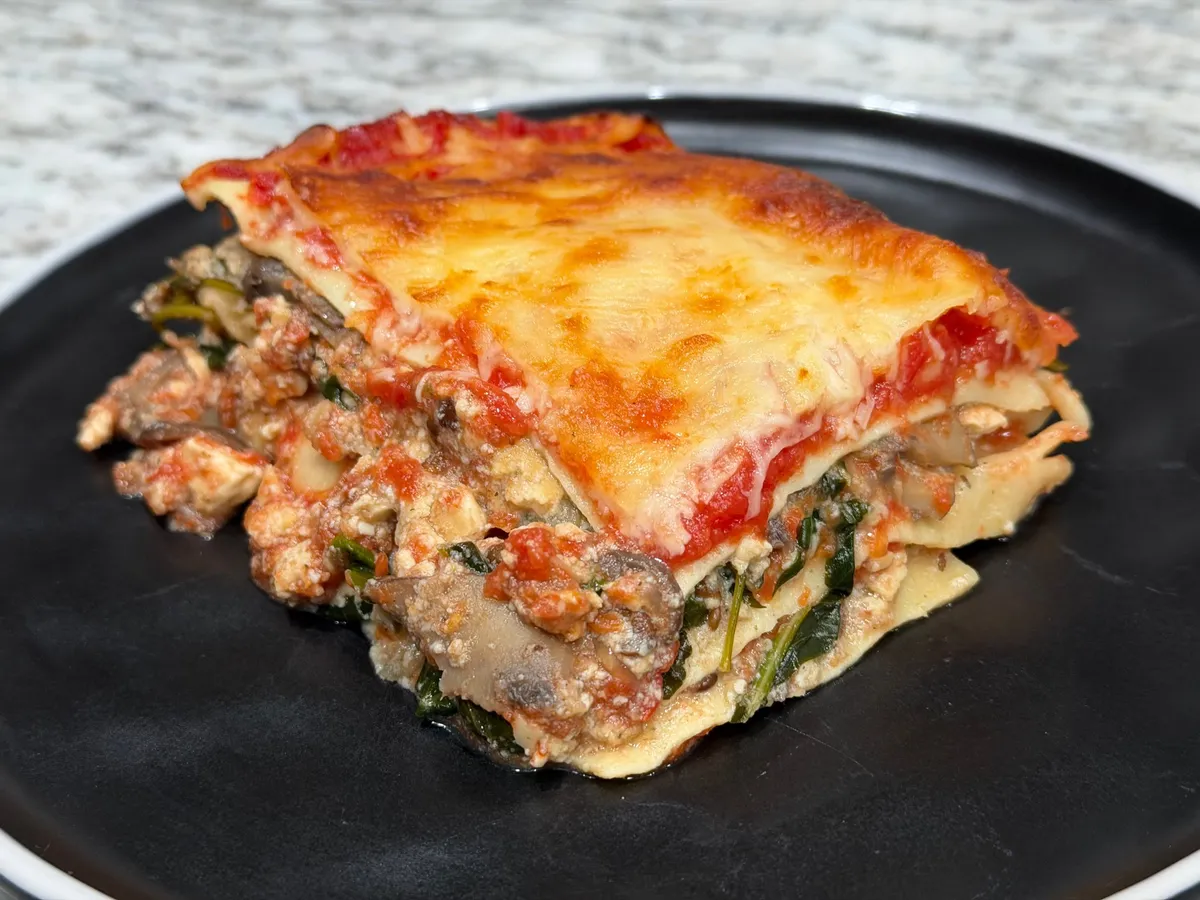 Caramelized Onion, Mushroom and Tofu Lasagna