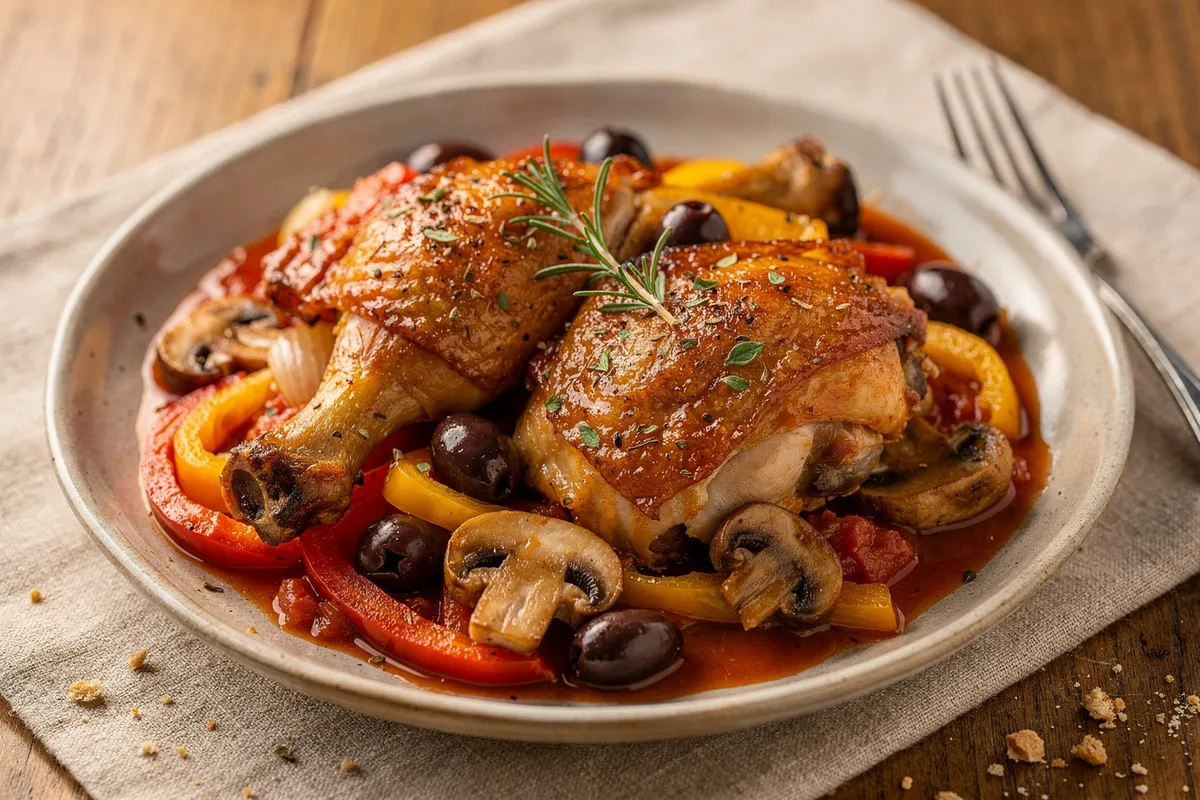 Illustration of Chicken Cacciatore (not a photo)