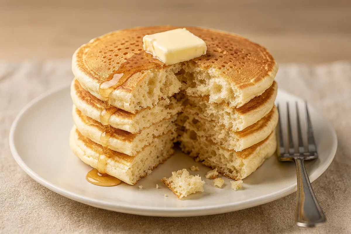 Illustration of Fluffy Buttermilk Pancakes (not a photo)