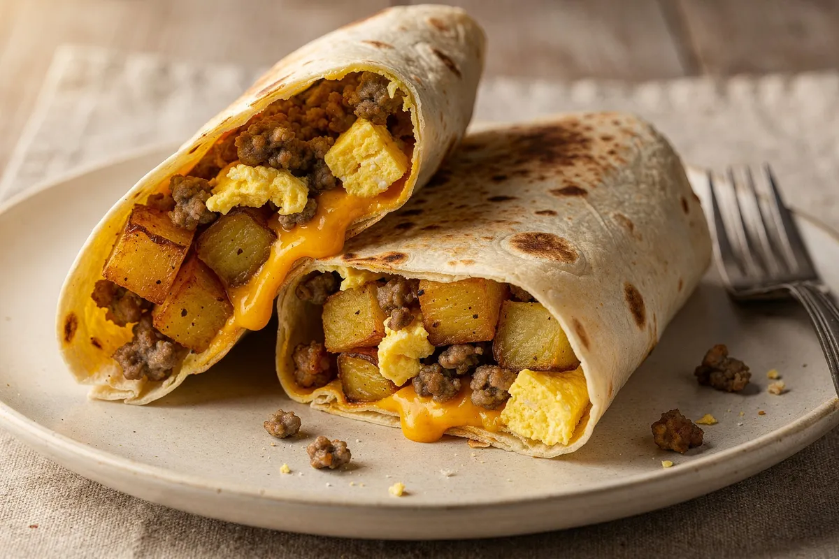 Illustration of Freezer Breakfast Burritos (not a photo)