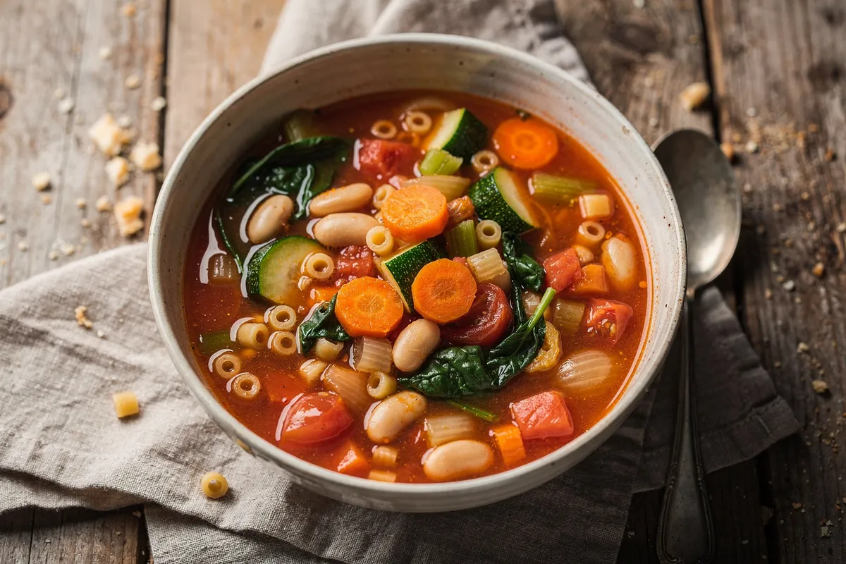 Illustration of Weeknight Minestrone (not a photo)
