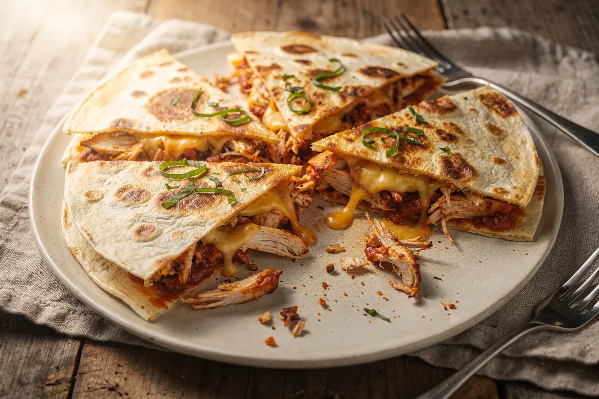 Illustration of Rotisserie Chicken Quesadillas (not a photo)